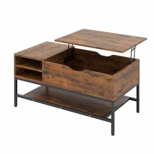 Costway Lift Top Coffee Table Center Table Storage Shelves Brown