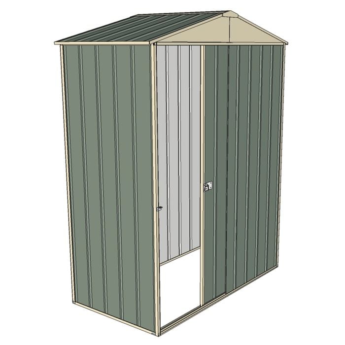 Build-a-Shed 1.5 x 0.8 x 2.3m Front Gable Single Sliding Door Shed - Green