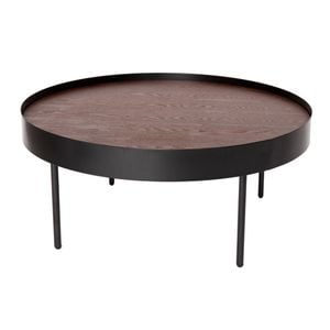 Sk Designer Living | Lunar Round Coffee Table - Walnut & Black
