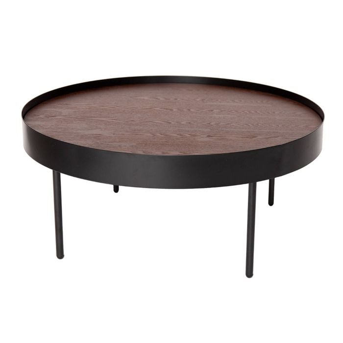Sk Designer Living | Lunar Round Coffee Table - Walnut & Black
