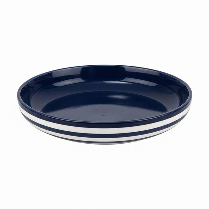SS Collective Navy & White Porto Stripe Resin Serving/Decorative Bowl 34.5cm