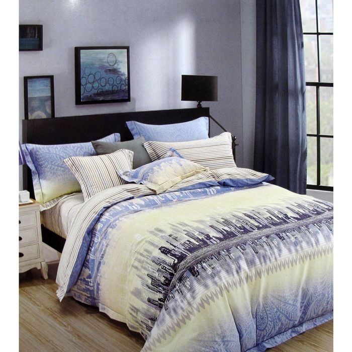 Lincoln Linen 310TC Urban Mirage Cotton Printed Quilt Cover Set Single