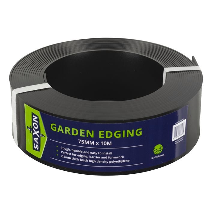Saxon 75mm x 10m Black Garden Edge - 10m