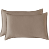 CleverPolly Twin Pack Vintage Washed Microfibre Standard Pillowcase - Truffle
