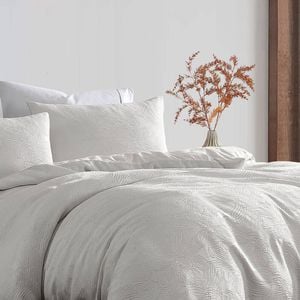Ardor Boudoir Queen Avena Quilt Cover w/ Pillowcase Set - White