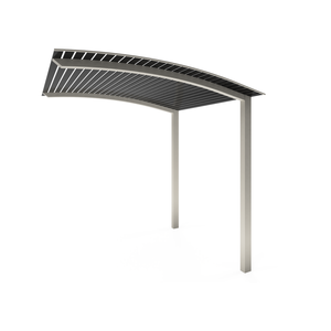 Exterior Life 6.0m Miami Curved Surfmist/Black Pergola