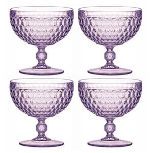 4PK Ladelle Tate Round 450ml/12cm Acrylic Dessert Bowl Serving Dish - Lilac