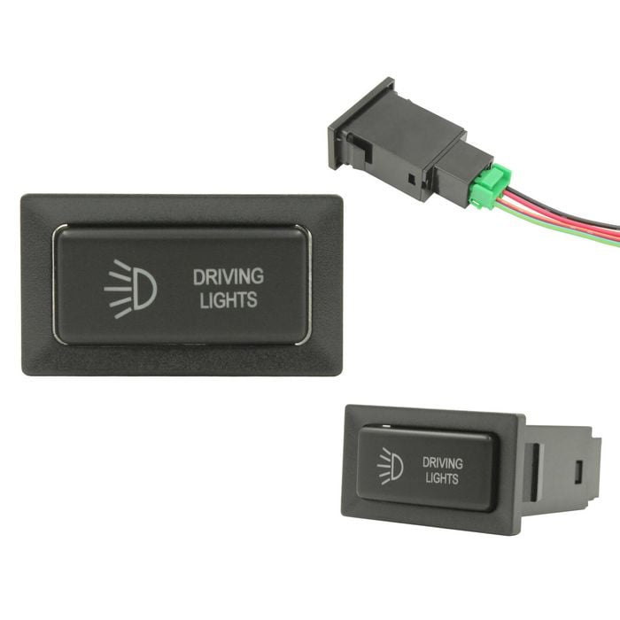 Switch Boss Horizontal Push Switch fits pre-2002 Toyota 75/78/79/80/90/95 Series - Driving Lights