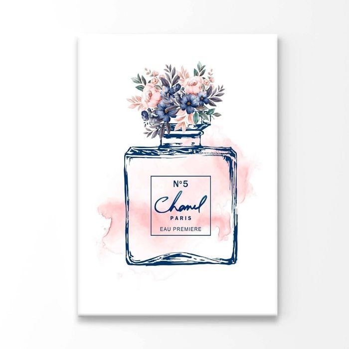 Pink Splash & Floral Perfume Print 100% Australian Made 100x150cm (Stretched Canvas)