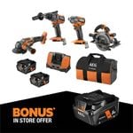 AEG 18V FUSION 4-Piece 5.0Ah FORCE Kit