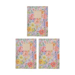 3pk Gibson Gifts Saffron A5 Notebook Stationery Diary Floral Theme