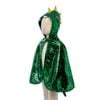 Great Pretenders Sz 2-3 Dragon Hooded Cape Costume Metallic Green Kids 2y+