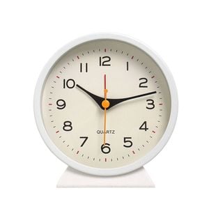 Catzon Analog Alarm Clock With Light Slient Battery Operated-white
