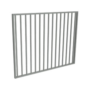 ProtectorAl 1201-1500 x 1200mm Palladium Silver Aluminium Garden Gate Flat Top Square Picket
