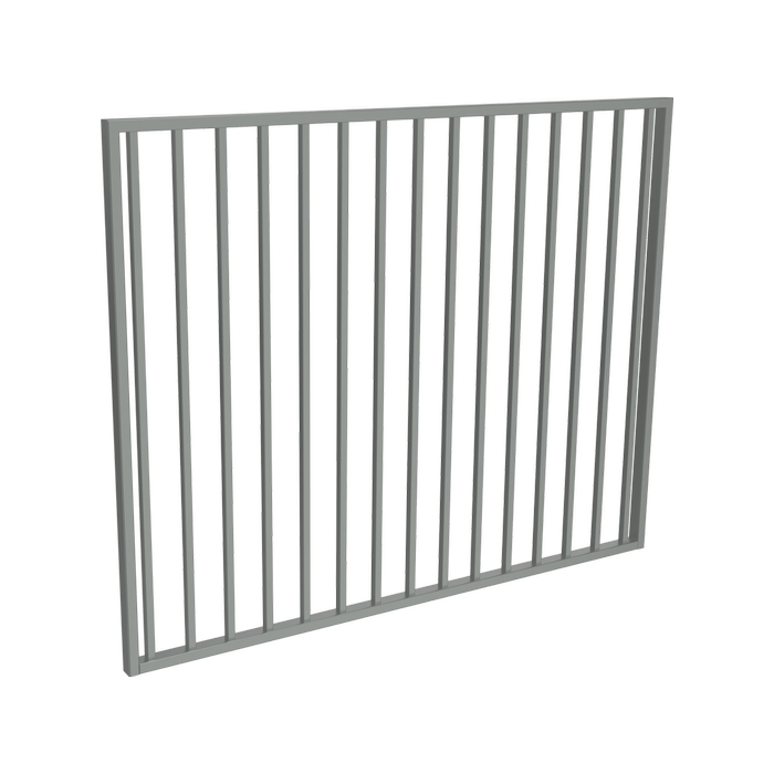 ProtectorAl 1201-1500 x 1200mm Palladium Silver Aluminium Garden Gate Flat Top Square Picket