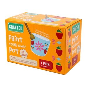 Crafted Paint Your Own Pot with Fruit and Flower Stencil