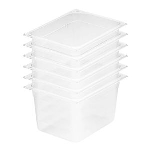 SOGA 1/2 GN Polycarbonate Food Pan 200mm Clear 6 Pack