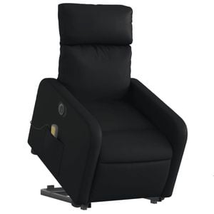 vidaXL Electric Stand up Massage Recliner Chair Armchair Black Faux Leather