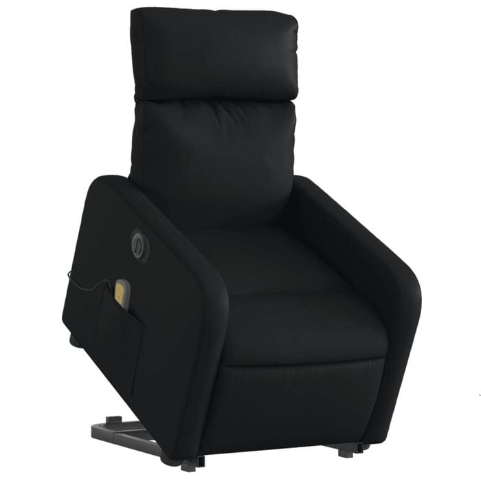 vidaXL Electric Stand up Massage Recliner Chair Armchair Black Faux Leather