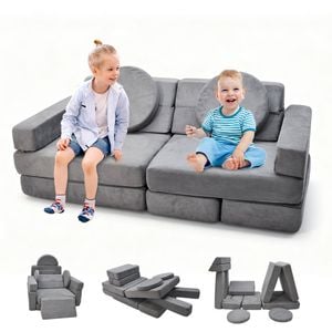 17pcs Modular Kids Play Sofa Toddler Couch High Density Foam Play Block