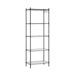 Artiss 5-tier Kitchen Rack Shelf Shelving Unit 55x30x150cm Adjustable Metal Storage Shelves Black