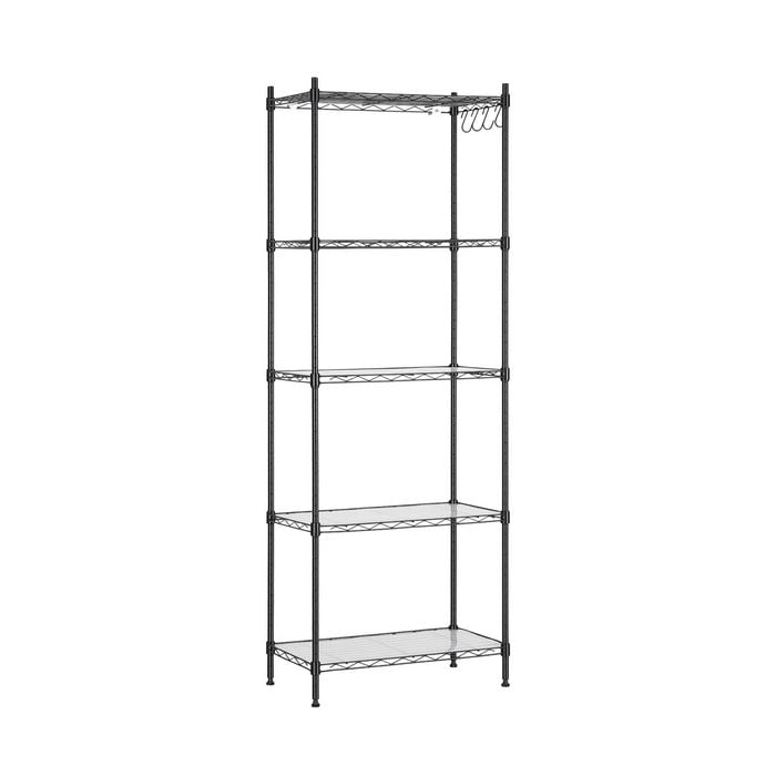 Artiss 5-tier Kitchen Rack Shelf Shelving Unit 55x30x150cm Adjustable Metal Storage Shelves Black