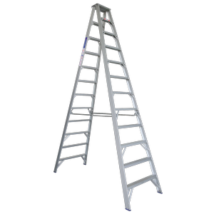 Indalex 3.7m 150kg Pro Series Industrial Aluminium Double Sided Step Ladder