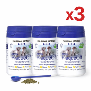 Troy Plaqueoff Powder For Dogs 40 G Each X 3