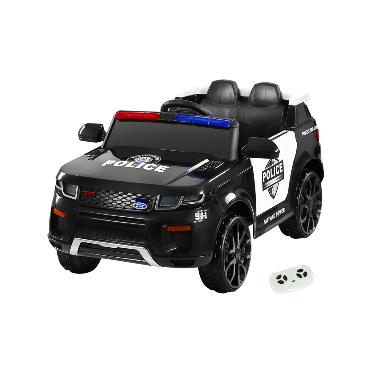 Rigo Kids Ride On Car Electric Patrol Police Toy Cars Remote Control 12V White main image 0