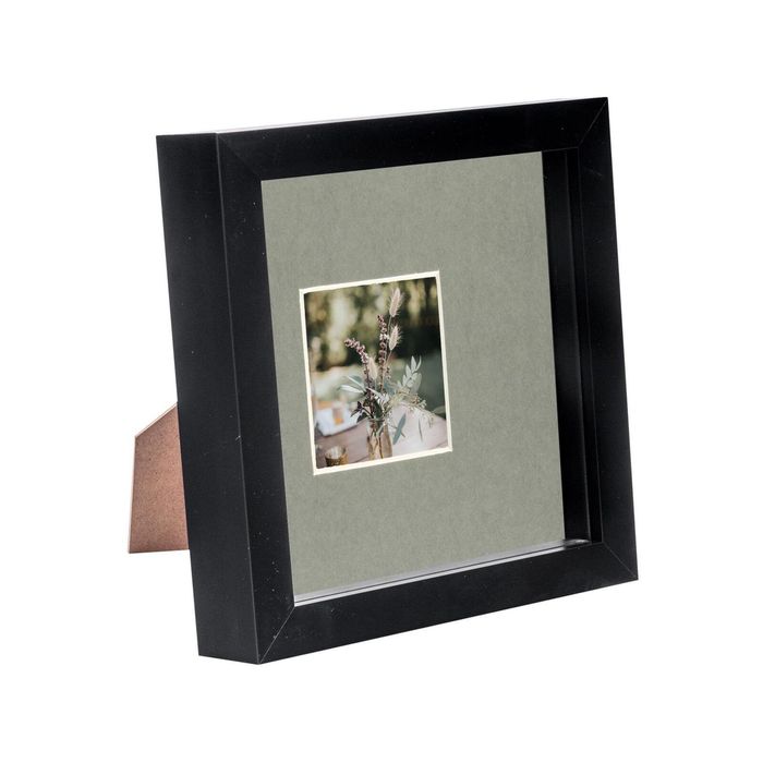 Nicola Spring 5 Piece 6 x 6 3D Shadow Box Photo Frame Set - Craft Display Picture Frame with 2 x 2 Mount - Black