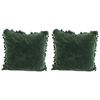 2x LVD Velvet Tassels Cushion Pillow Sofa/Couch Home Decor 50x50cm Square Moss