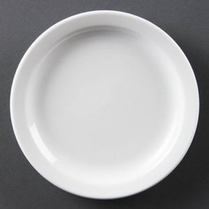 Olympia Plates Whiteware Narrow Rimmed 12 Pack 150mm Restaurant Catering Dinnerware