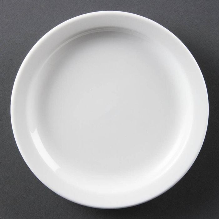 Olympia Plates Whiteware Narrow Rimmed 12 Pack 150mm Restaurant Catering Dinnerware