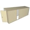 Build-A-Shed 1.2 x 5.2 x 2.0m Tunnel Shed Tunnel Hinged Door with 1 Sliding Side Door - Cream
