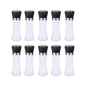 10x 180ml Glass Salt Or Pepper Grinder 18cm - Adjustable Ceramic Core Tall Mill