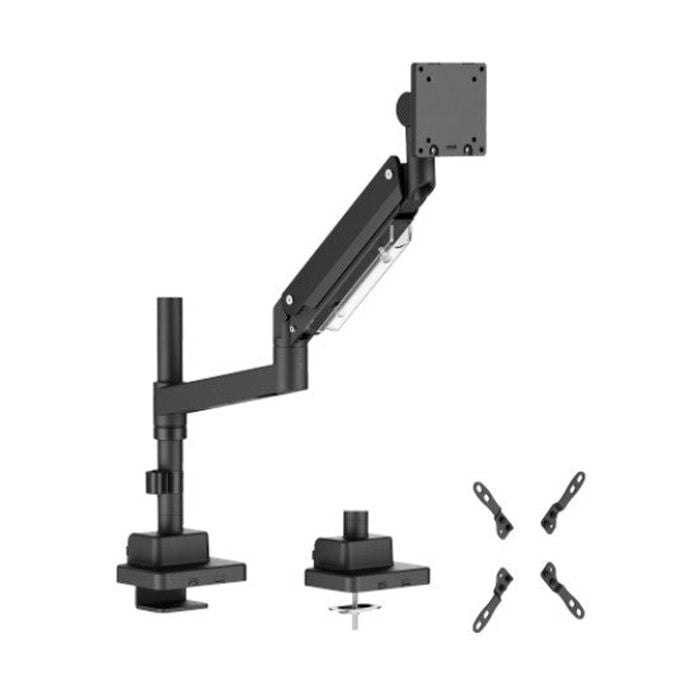 Brateck Heavy-duty Pole Gas Spring Monitors Arm 24"–57" - Matte Black