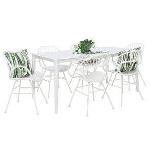 Java Fantail 7pc Dining Set - White