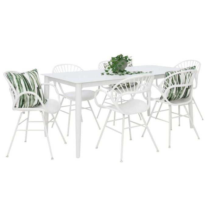 Java Fantail 7pc Dining Set - White