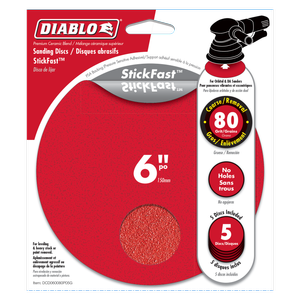 Diablo 150mm 80 Grit StickFast Sanding Disc - 5 Pack
