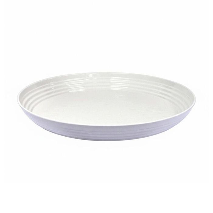 SS Collective White Soft Bamboo Patterned Large Service Platter 47cm