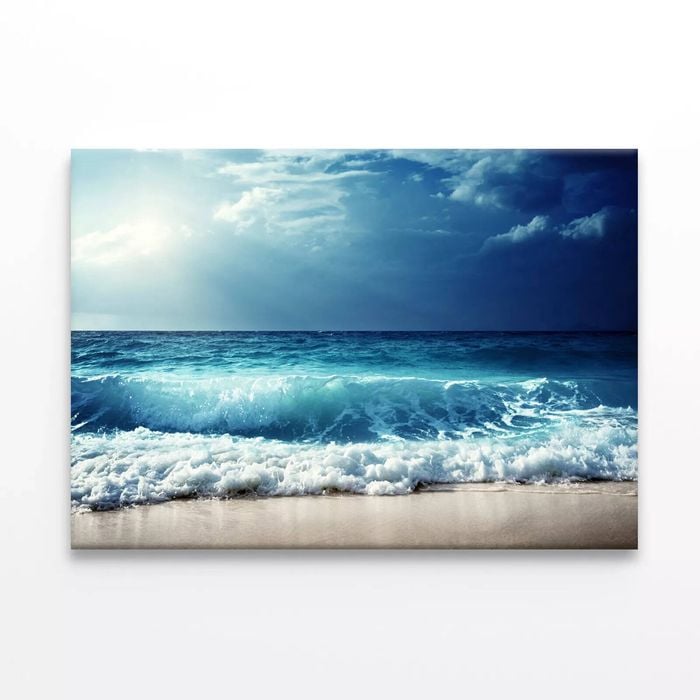View of Waves at Seychelles Beach  Print 100% Australian Made 120 x 90cm  (Stretched)