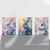 3pcs Whimsy Bunny Colourful  Print 100% Australian Made 3 x 40x60cm (Metal Print)