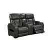 2R Electric Recliner LED Air Leather Dark Grey
