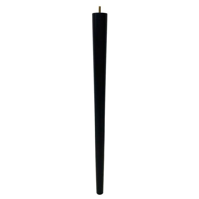 Adoored 53 - 30 x 730mm Black Round Tapered Pine Furniture Leg