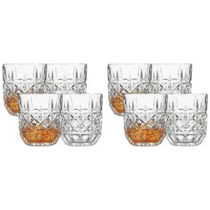 2x 4pc Ecology Matis Soda Lime Glass Whiskey Drinking Glasses 250ml Clear