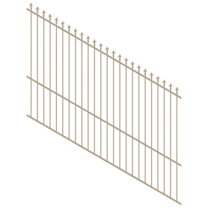 ProtectorAl 1201-2400W x 1800H Paperbark Spear Top Pool Fence Panel Raked 16-30º