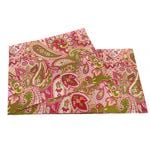 CottonMore 100% Cotton Sateen Dining Table Runner 190x31cm Red Floral Pattern