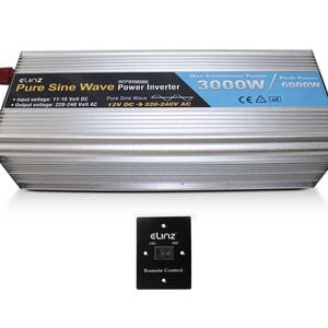 Elinz Pure Sine Wave Power Inverter 3000W/6000W 12V-240V AUS Plug Remote Control - With Remote Control | Pure Sine Wave | 12V