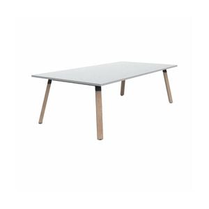 Olg Plantation Boardroom Table 4 Leg Solid Oak Frame White Top L2400mm X W1200mm