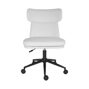 La Bella White Office Desk Chair - PU Leather Home Office Swivel Chair Computer Seat STRATA